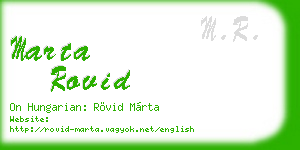 marta rovid business card